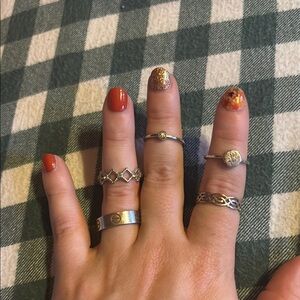 Elegant Silver Women's Ring Set